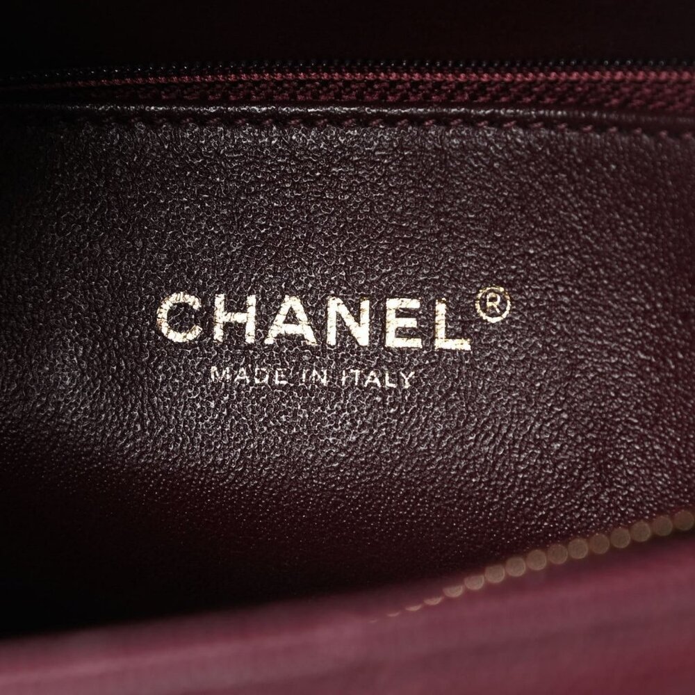 Authentic CHANEL Caviar Lizard Embossed Quilted Small Coco Handle Flap Burgundy - Picture 7 of 14